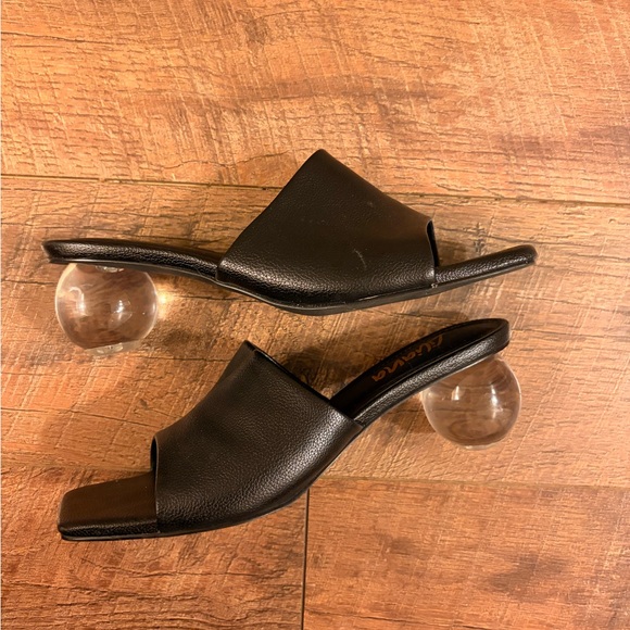 Black Women's Mule Heels - Picture 3 of 6